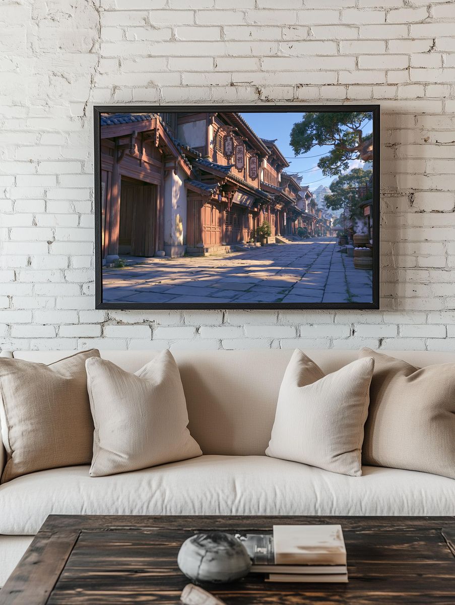 Ancient Chinese Street — Illustration Print. — room view 1