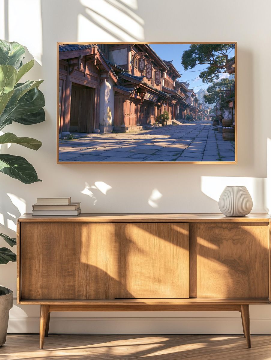 Ancient Chinese Street — Illustration Print. — room view 3