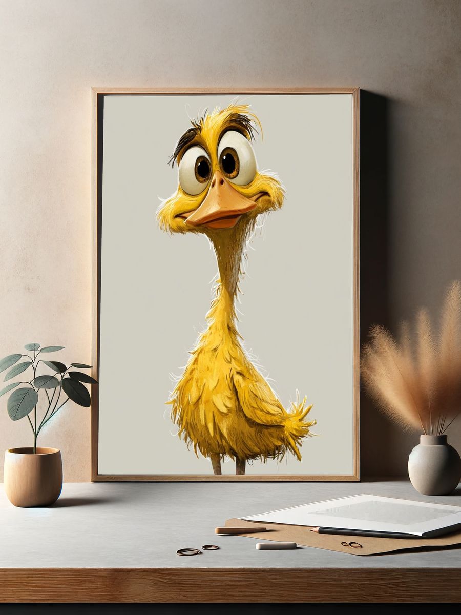 Cute Duckling Illustration Poster. — room view 2
