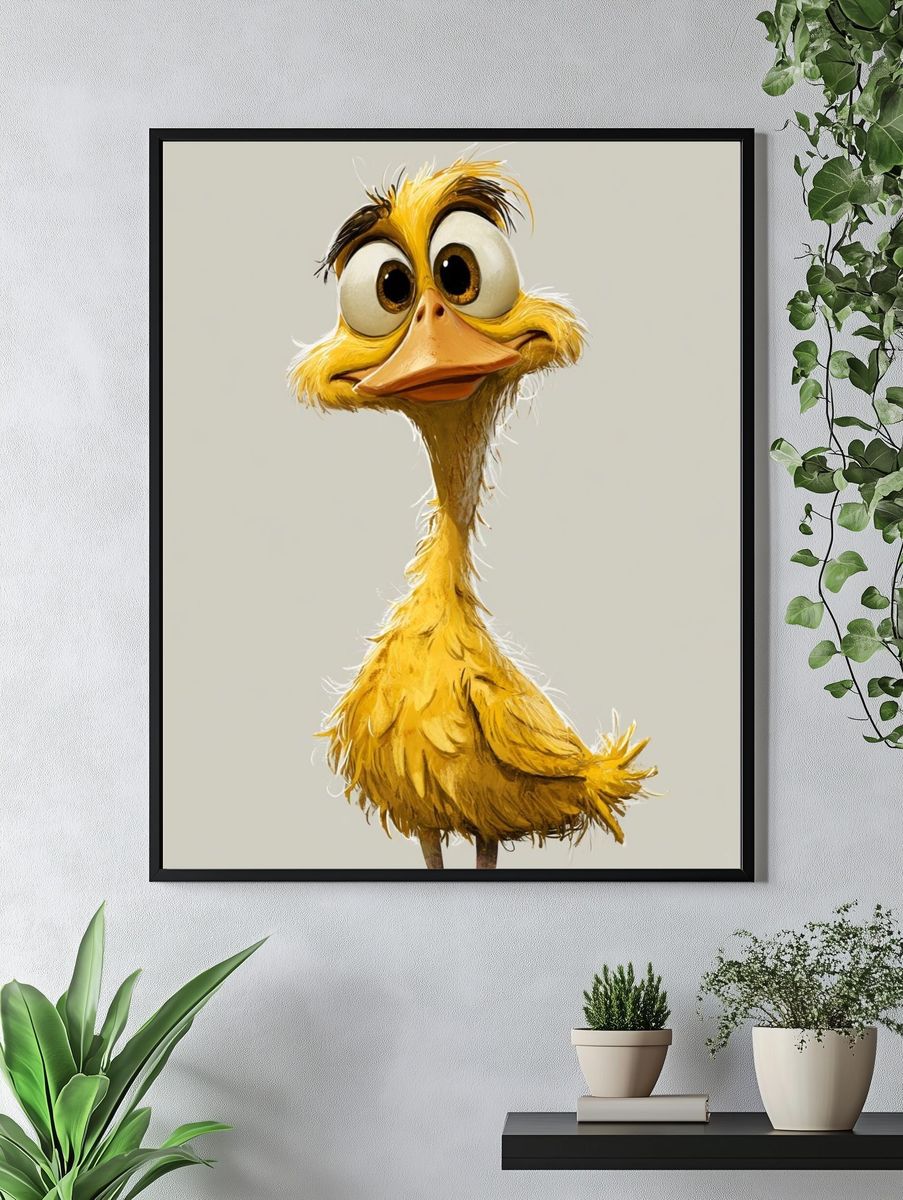 Cute Duckling Illustration Poster. — room view 4