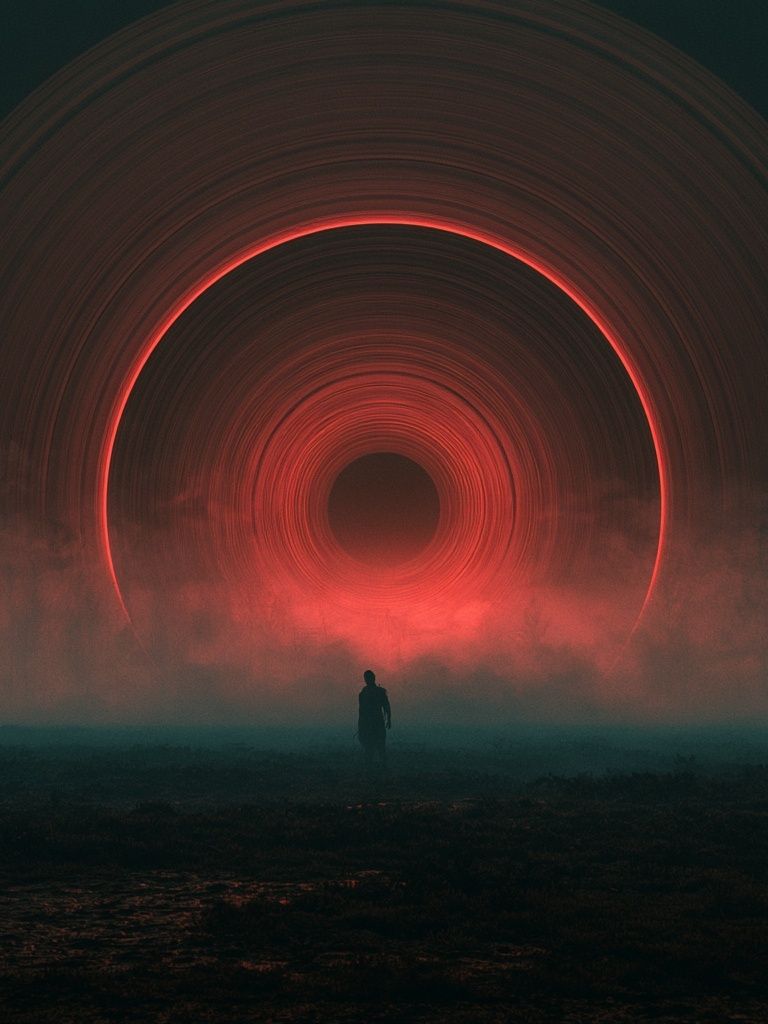 Red Eclipse Portal Print. poster — illustration art