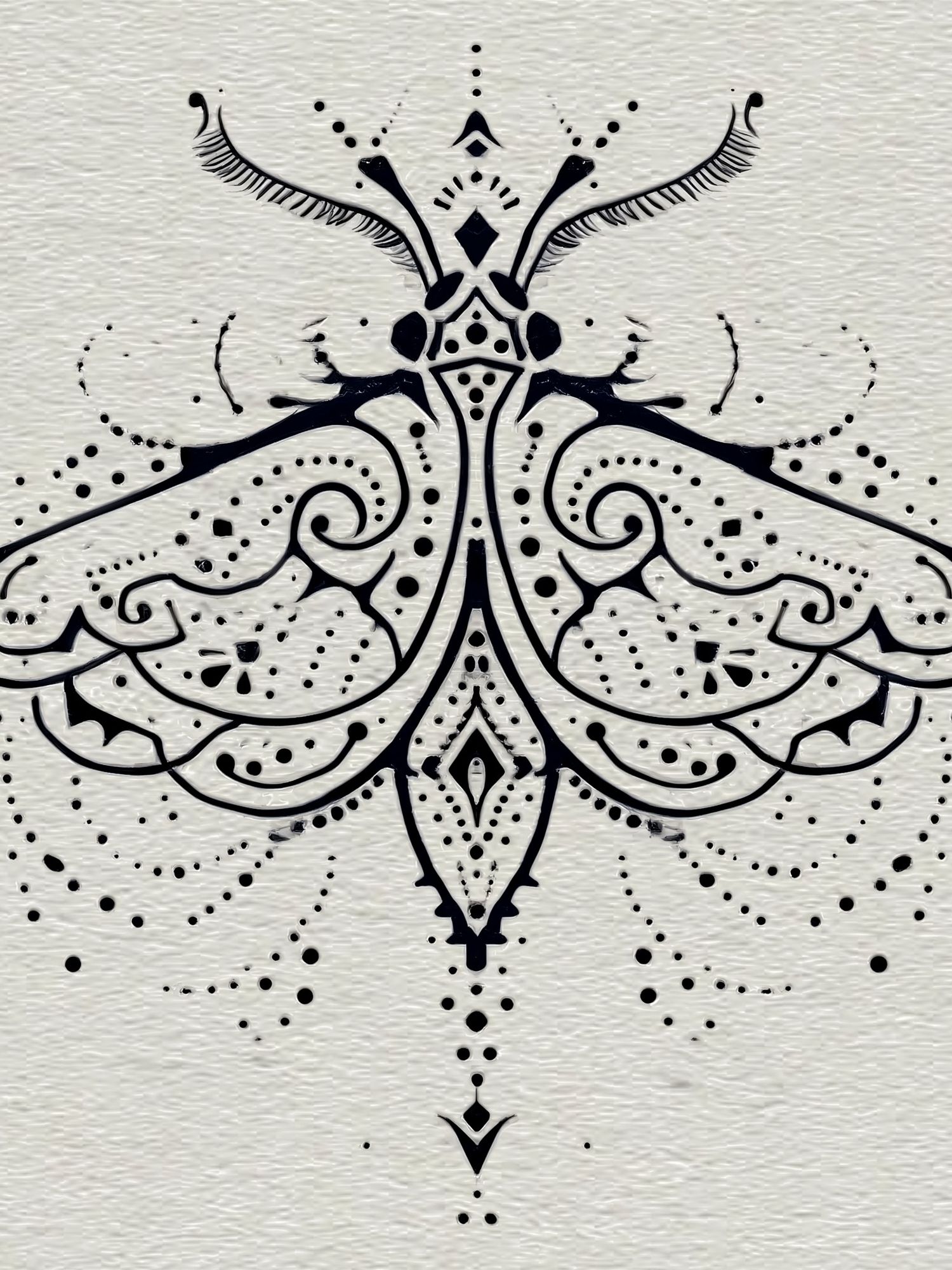 Ornamental Moth Line Art Poster. poster — illustration art