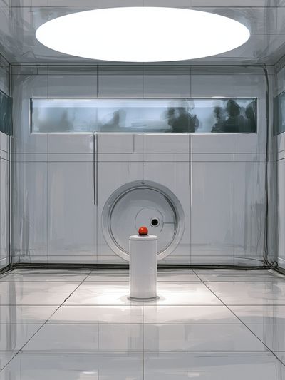 Sterile Chamber with Red Button Poster.