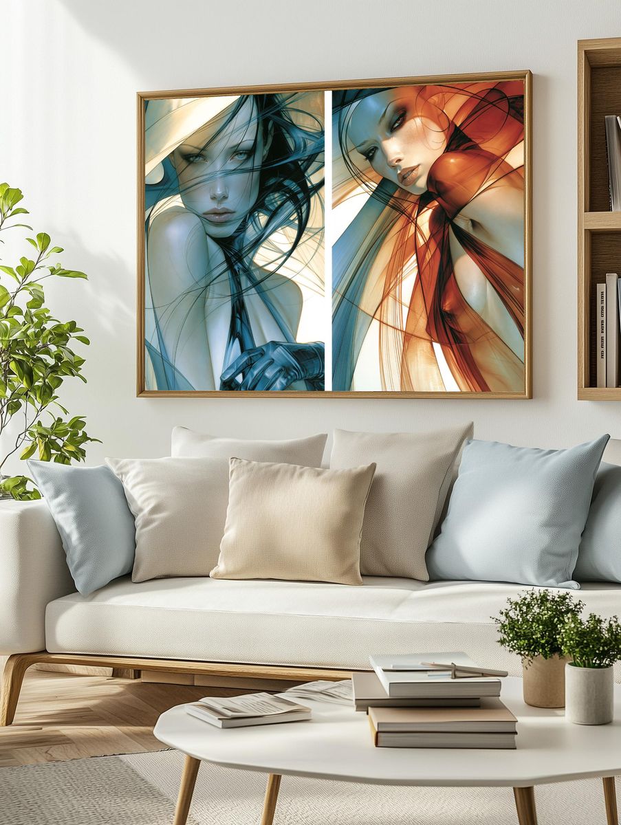 Abstract Fashion Portrait Poster. — room view 2