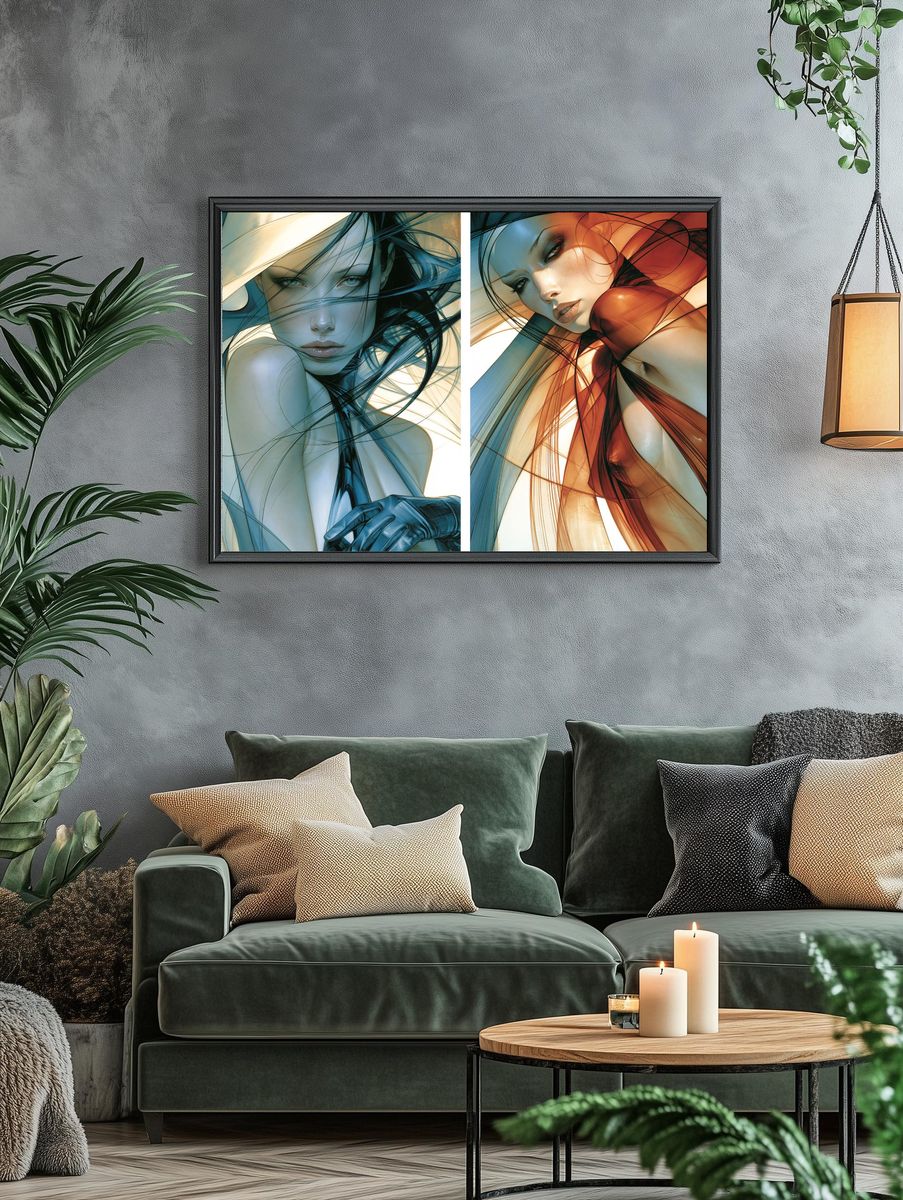 Abstract Fashion Portrait Poster. — room view 4