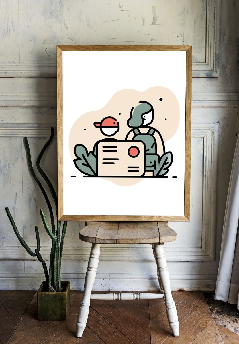 Minimal Travel Illustration Poster. room preview