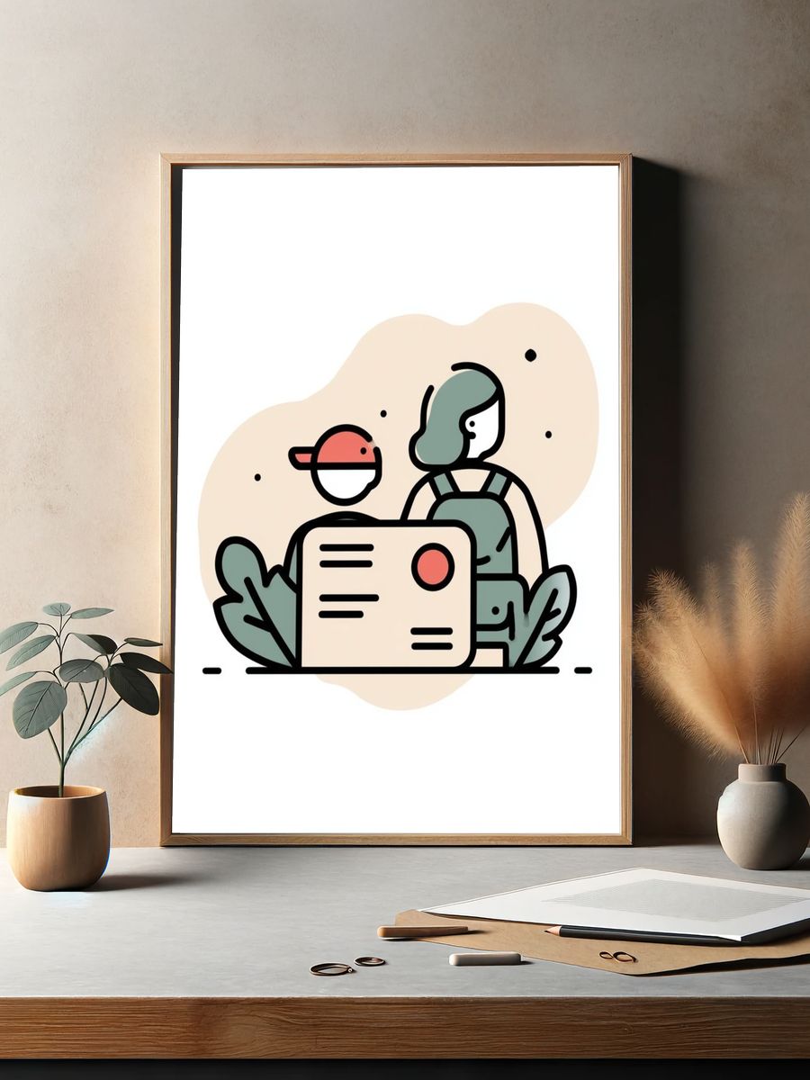 Minimal Travel Illustration Poster. — room view 2