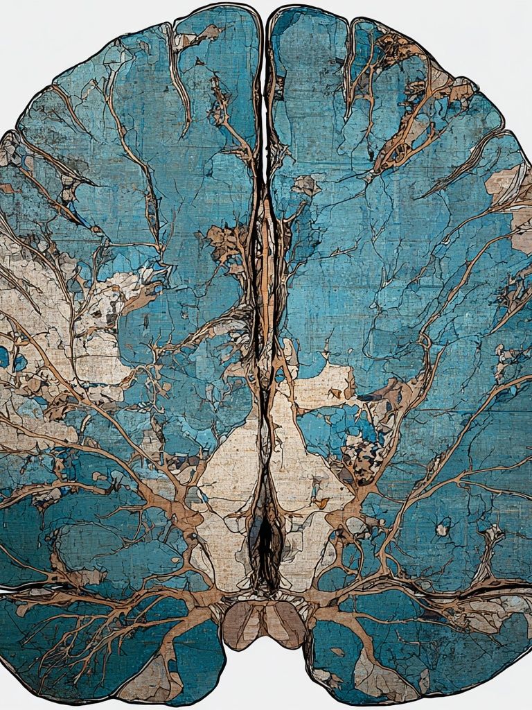 Blue Brain Anatomy Illustration Poster. poster — illustration art