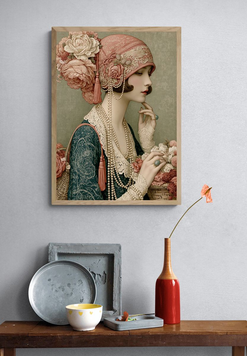 Art Nouveau Portrait Print. — room view 3