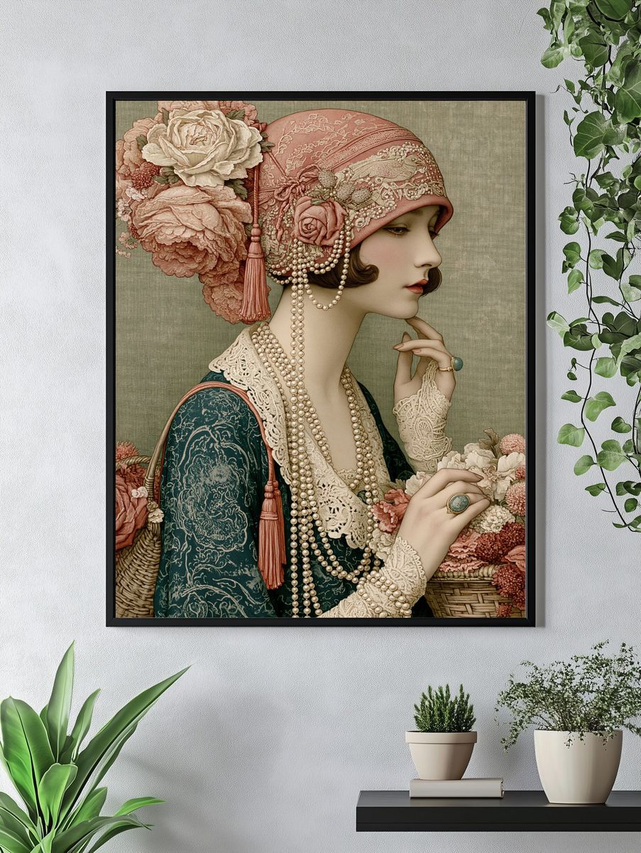 Art Nouveau Portrait Print. — room view 4