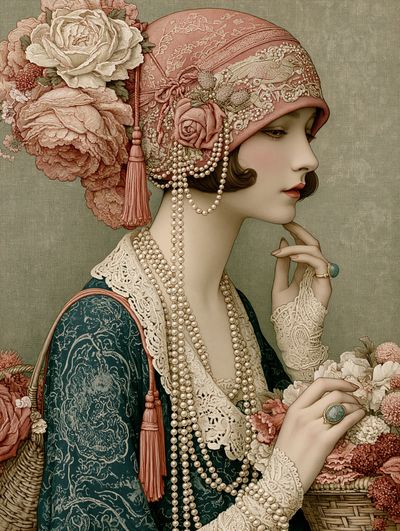 Art Nouveau Portrait Print.
