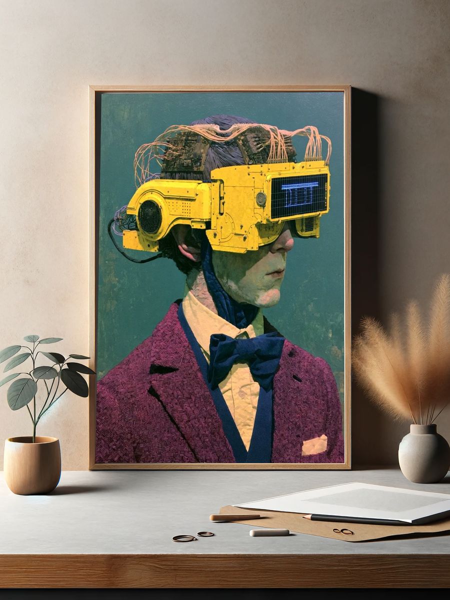 Cyber Portrait Illustration Poster. — room view 2