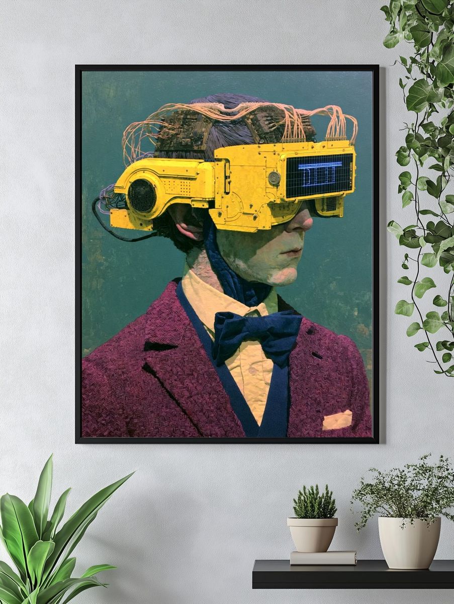 Cyber Portrait Illustration Poster. — room view 4