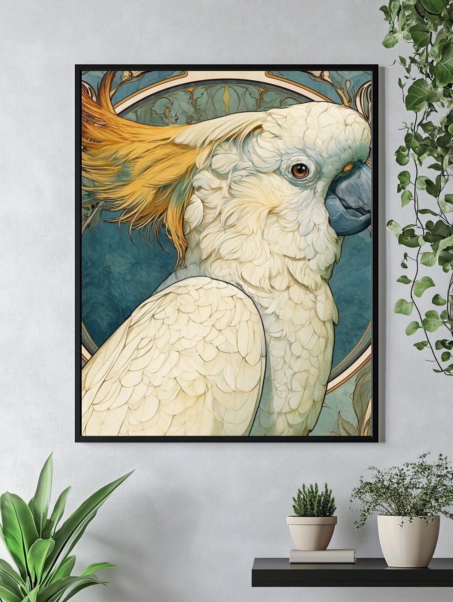 Cockatoo Art Nouveau Poster. — room view 4