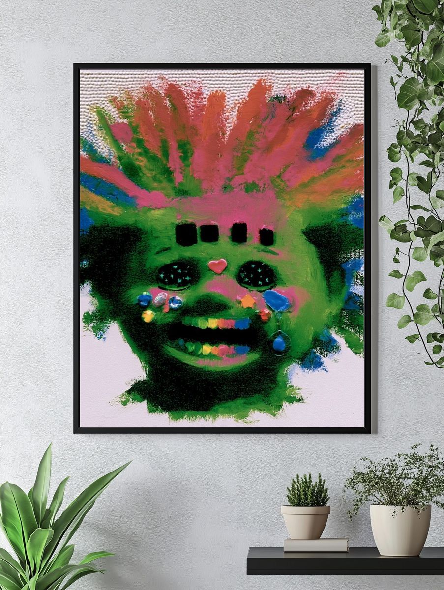 Neon Mask Portrait Print. — room view 4