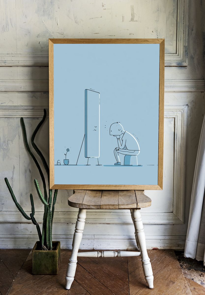 Blue Reflection Illustration Poster. — room view 1
