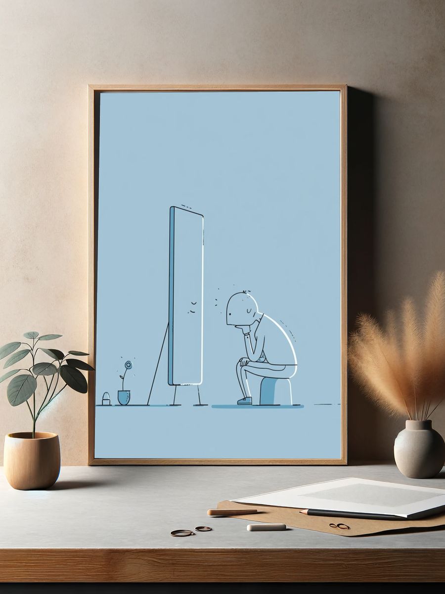 Blue Reflection Illustration Poster. — room view 2