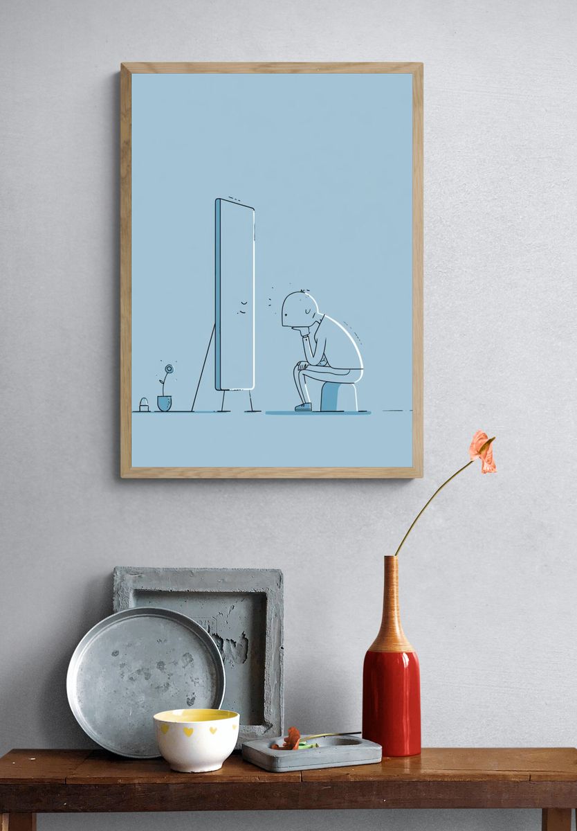 Blue Reflection Illustration Poster. — room view 3