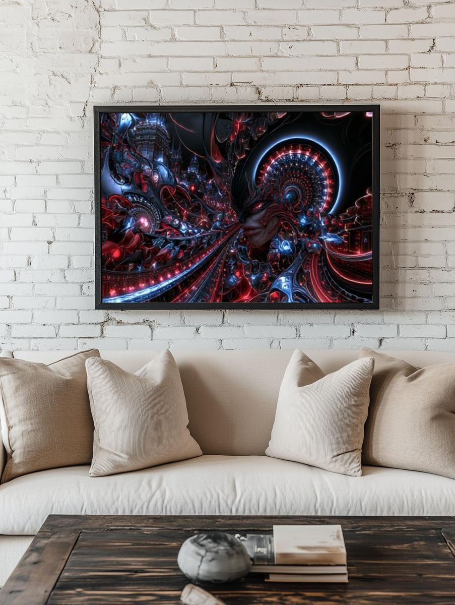 Cybernetic Surrealism Digital Art Poster. room preview