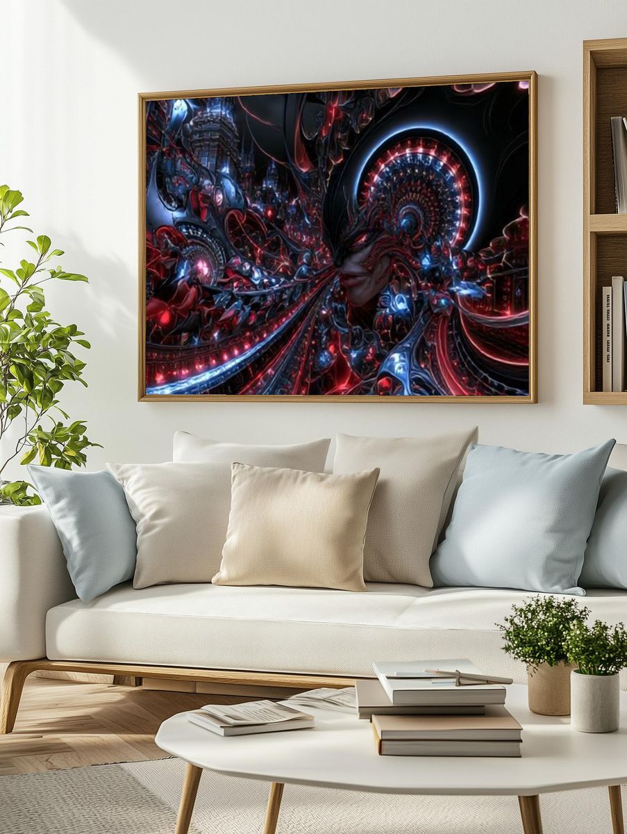 Cybernetic Surrealism Digital Art Poster. — room view 2