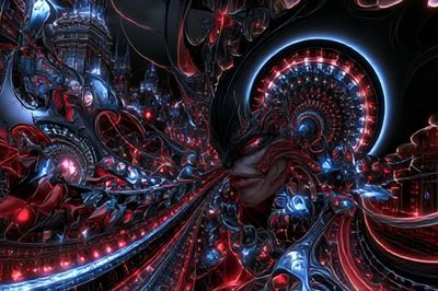 Cybernetic Surrealism Digital Art Poster.