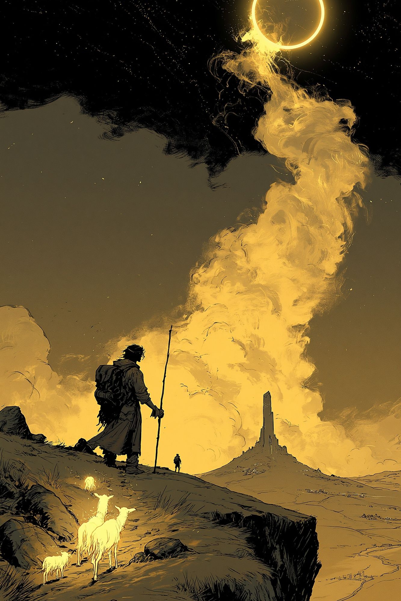 Desert Eclipse Wanderer Poster. poster detail