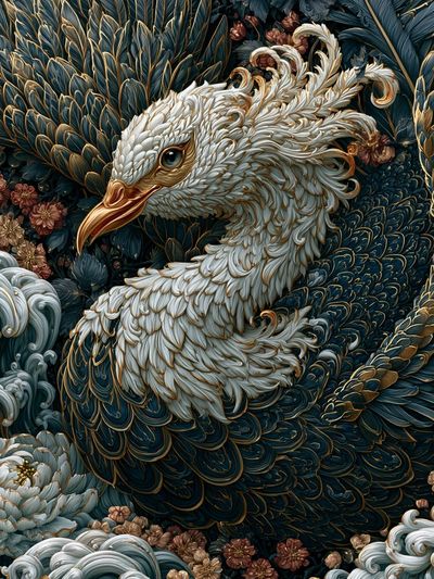 Phoenix Bird Illustration Poster.