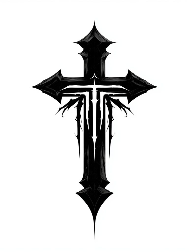 Gothic Cross Symbol Print. poster — illustration art