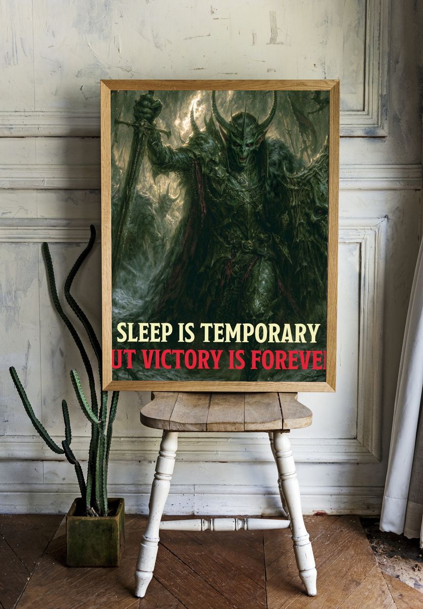 Dark Fantasy Orc Warrior Poster. — room view 1