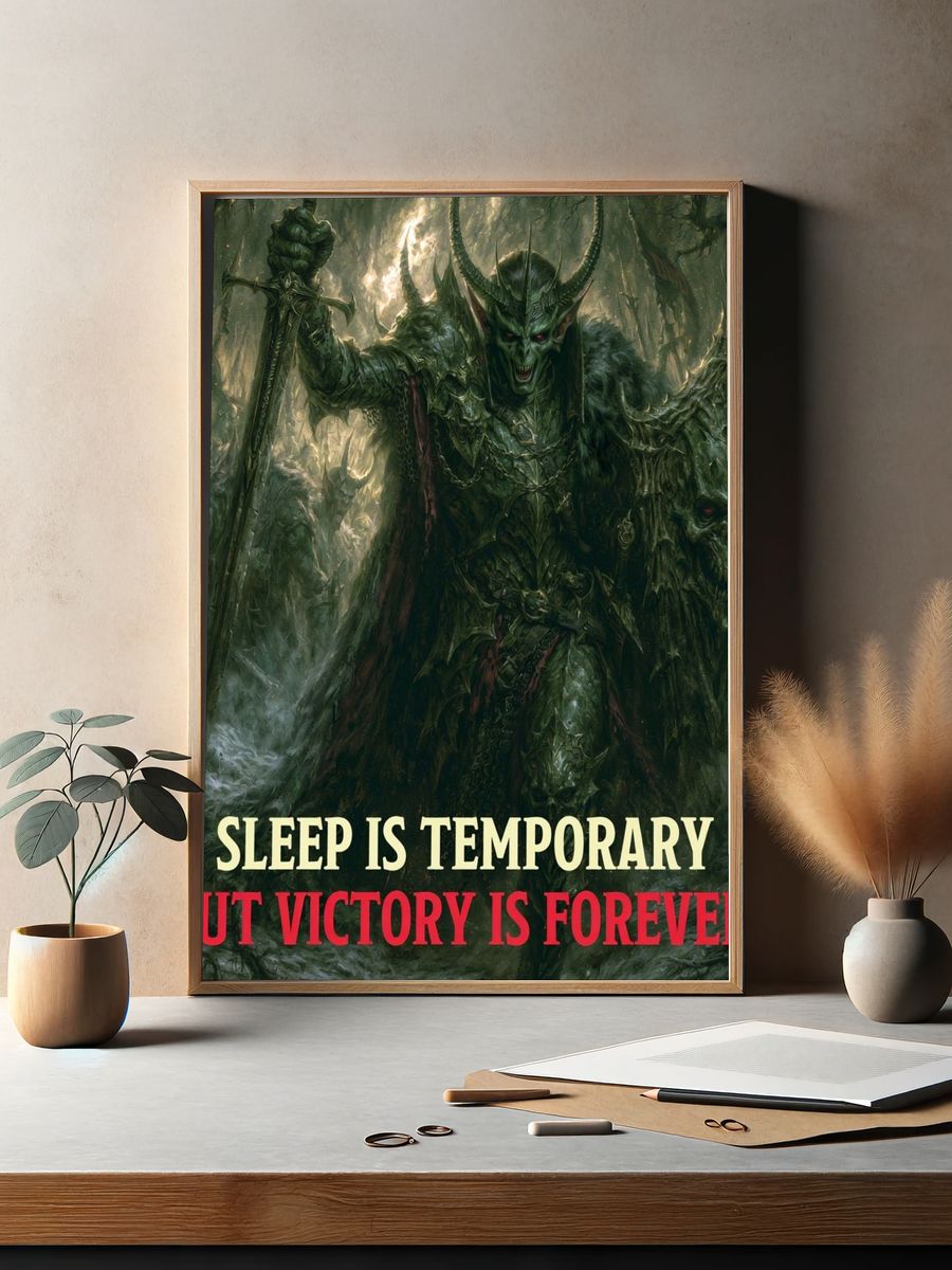 Dark Fantasy Orc Warrior Poster. — room view 2