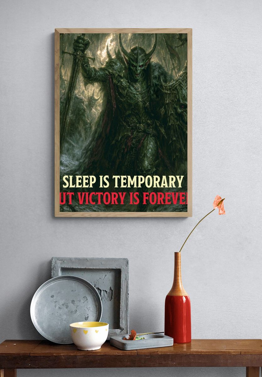 Dark Fantasy Orc Warrior Poster. — room view 3