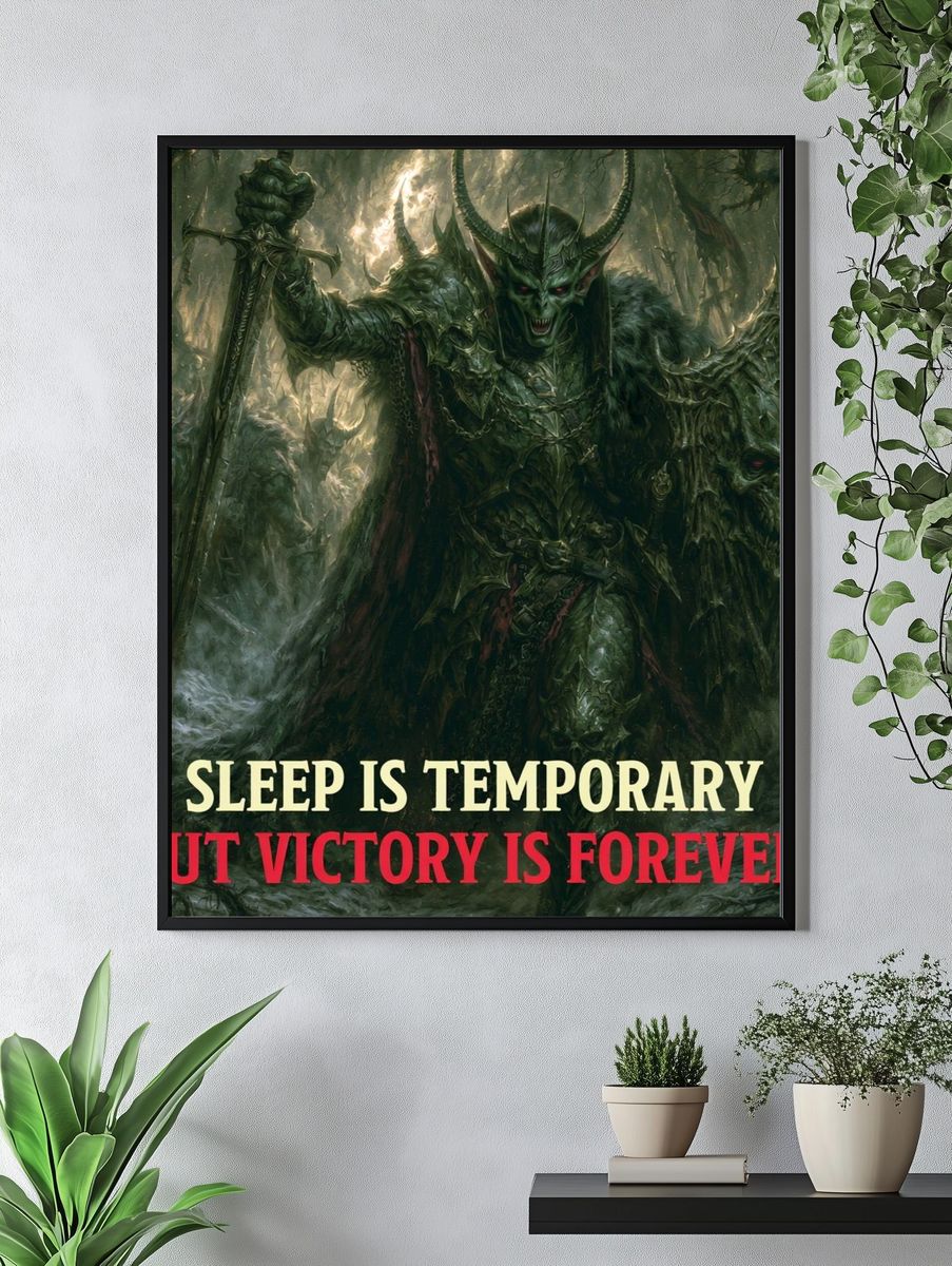 Dark Fantasy Orc Warrior Poster. — room view 4