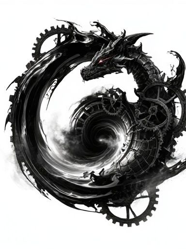 Mechanical Dragon Ink Print. poster — illustration art