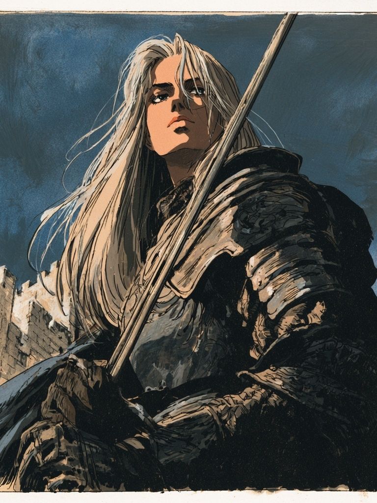 Armored Warrior Illustration Poster. poster detail
