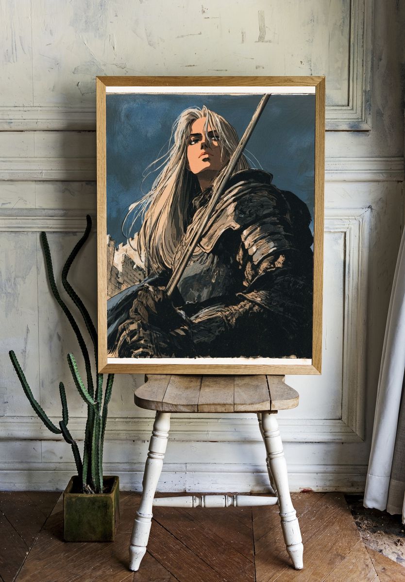 Armored Warrior Illustration Poster. room preview