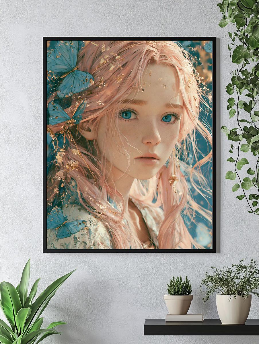 Butterfly Girl Portrait Print. — room view 4