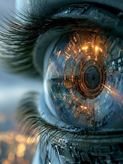 Cybernetic Eye Digital Art Poster.