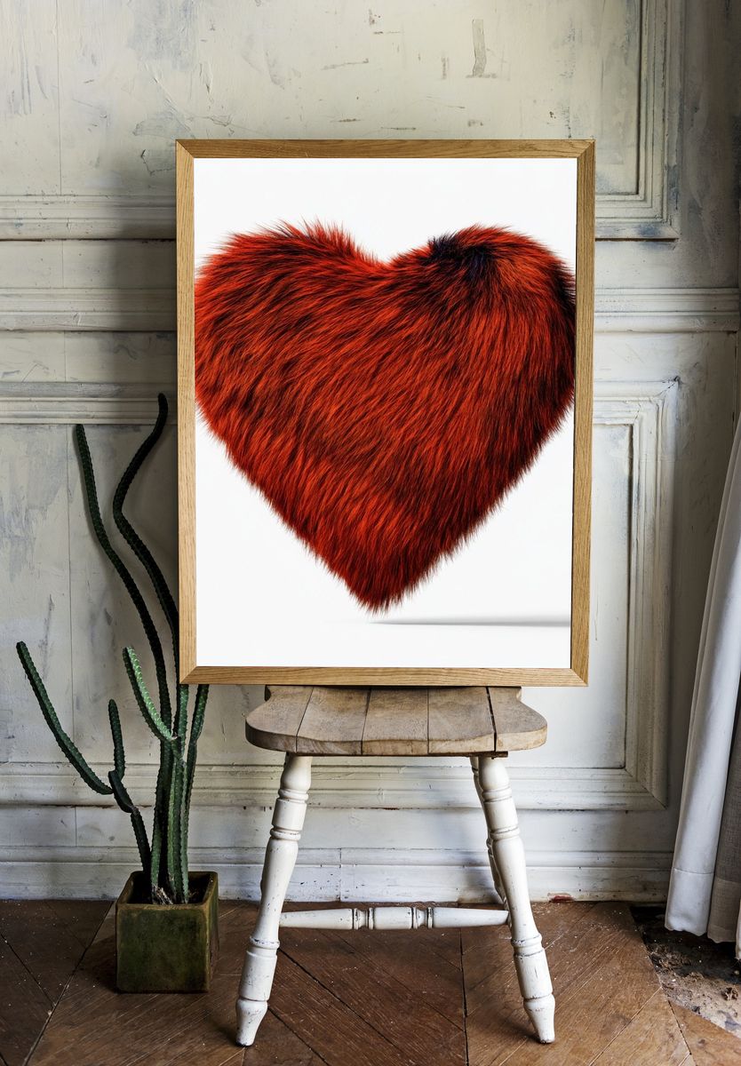 Furry Heart Illustration Poster. room preview