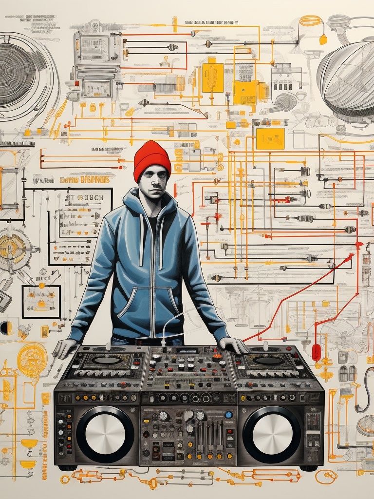 DJ Turntable Illustration Poster. poster detail