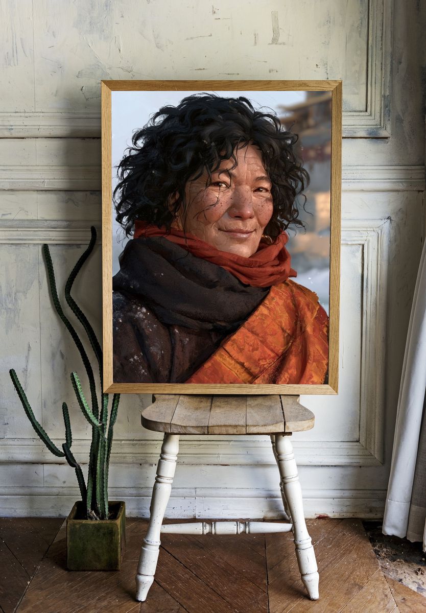 Winter Portrait Illustration Poster. room preview
