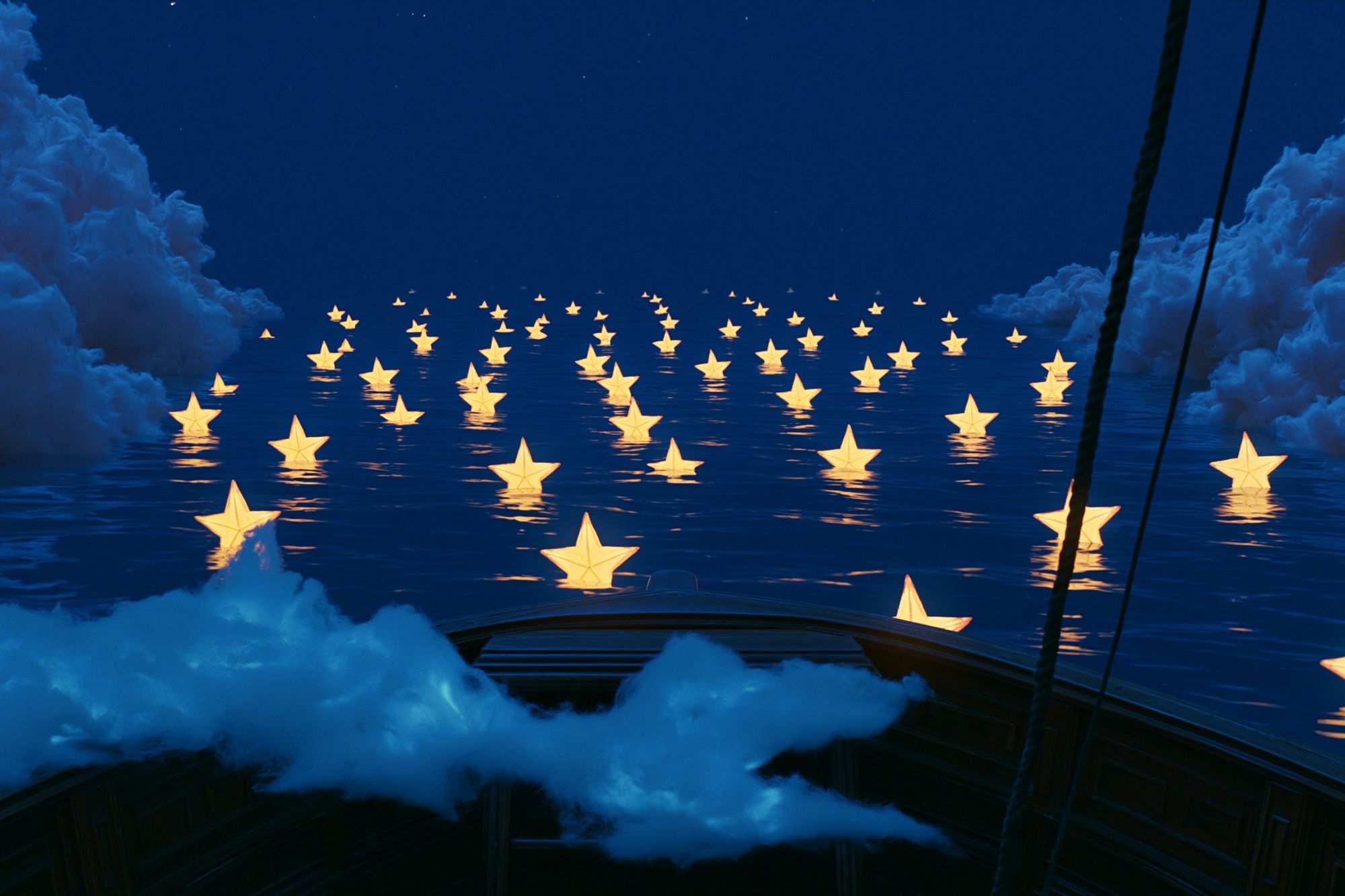 Dreamy Star Sea Illustration Poster. poster detail