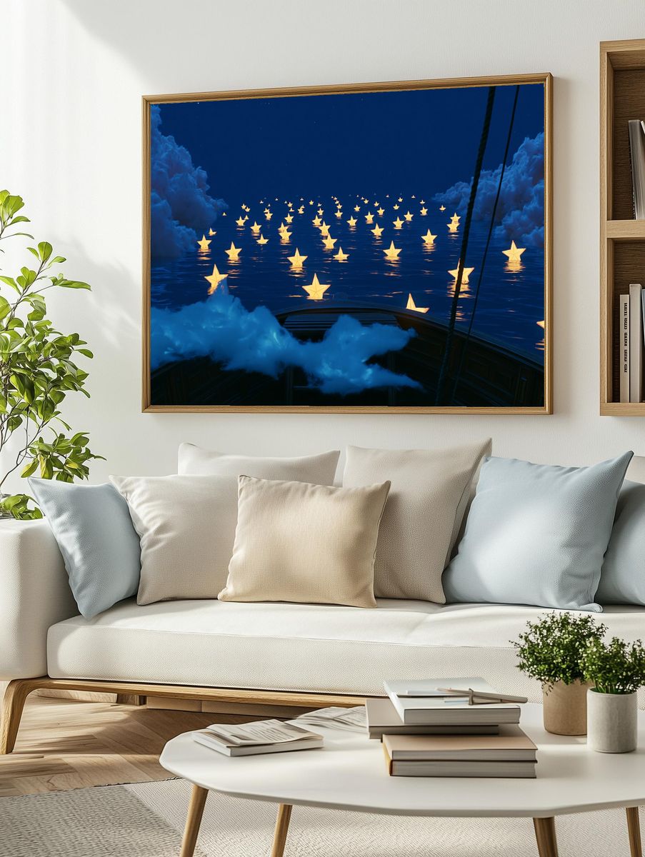 Dreamy Star Sea Illustration Poster. — room view 2