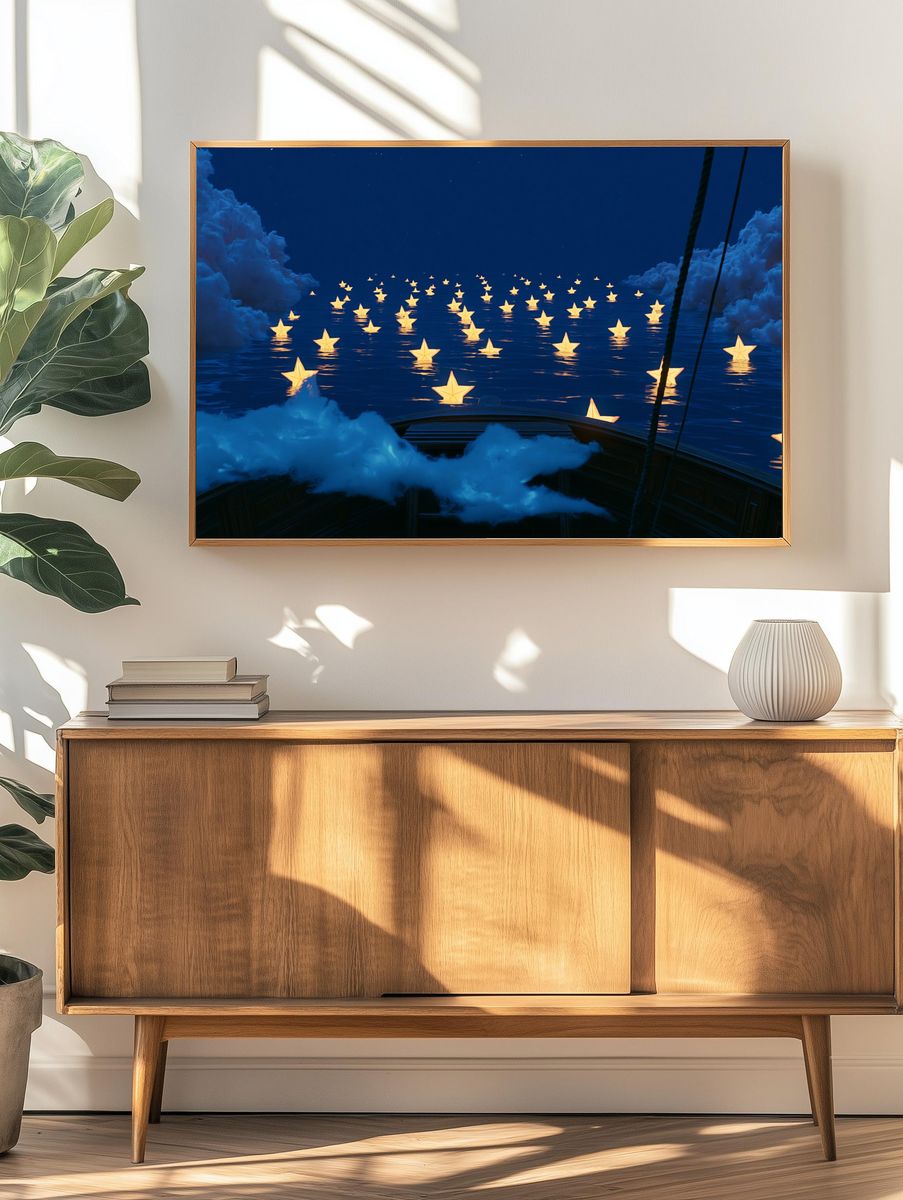 Dreamy Star Sea Illustration Poster. — room view 3