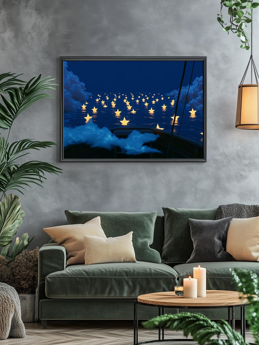 Dreamy Star Sea Illustration Poster. — room view 4