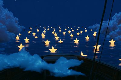 Dreamy Star Sea Illustration Poster. poster