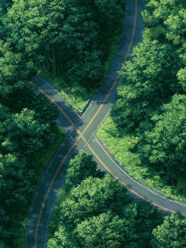 Forest Road Crossing Illustration Poster. poster — illustration art