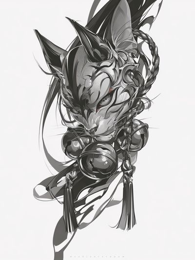 Abstract Cat Ink Poster. poster