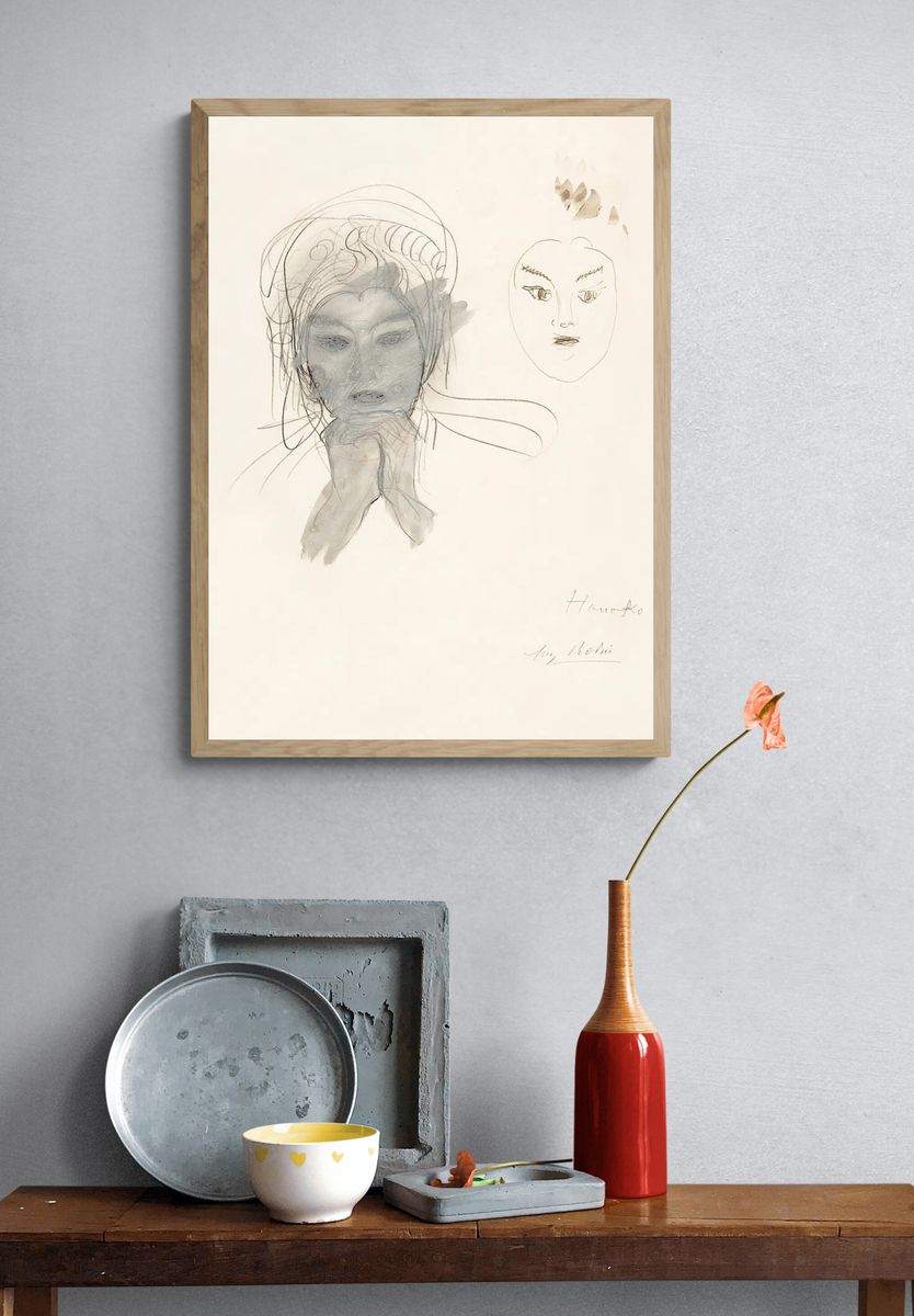 Sketch Portrait Minimalist Print. — room view 3