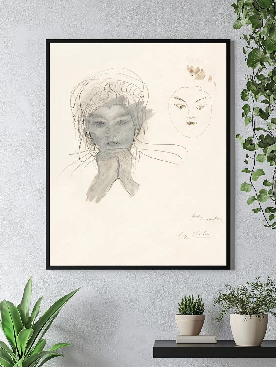 Sketch Portrait Minimalist Print. — room view 4