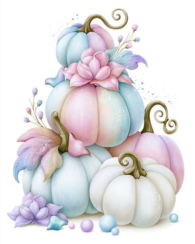 Pastel Pumpkin Bouquet Poster. poster